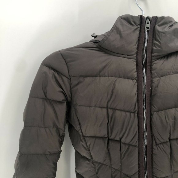 Athleta Responsible Downieville Jacket Hooded Goose Down Puffer Black Sz XXS - Picture 4 of 8